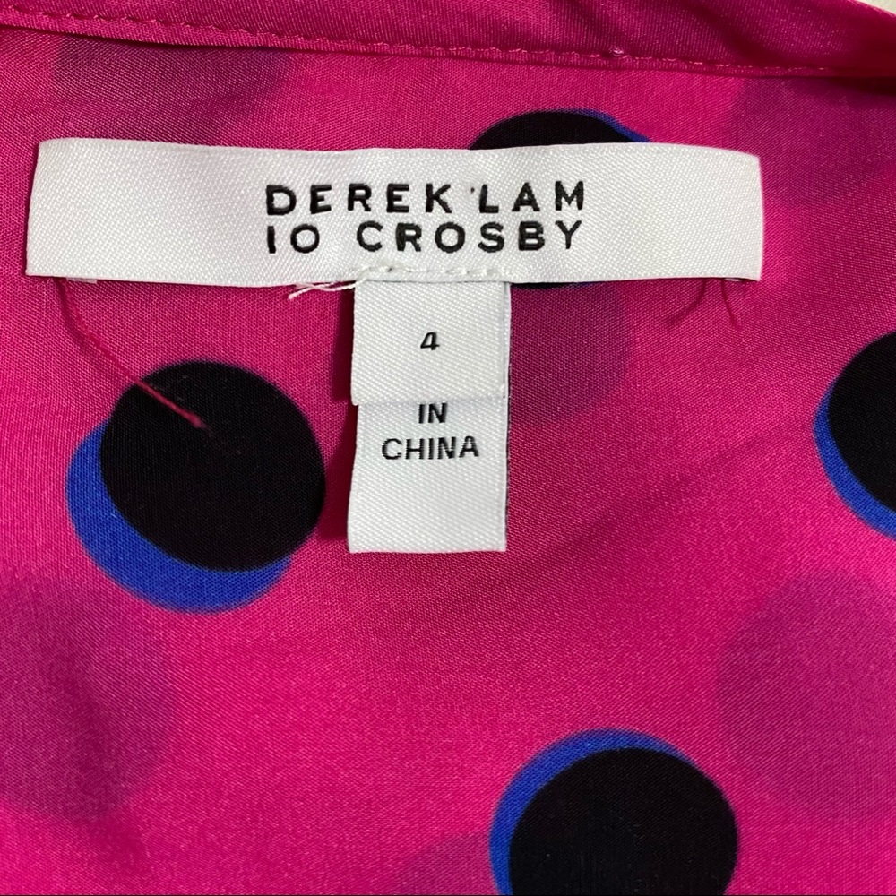 DEREK LAM 10 CROSBY Cropped Polka Dot Blou… - Picture 4 of 4